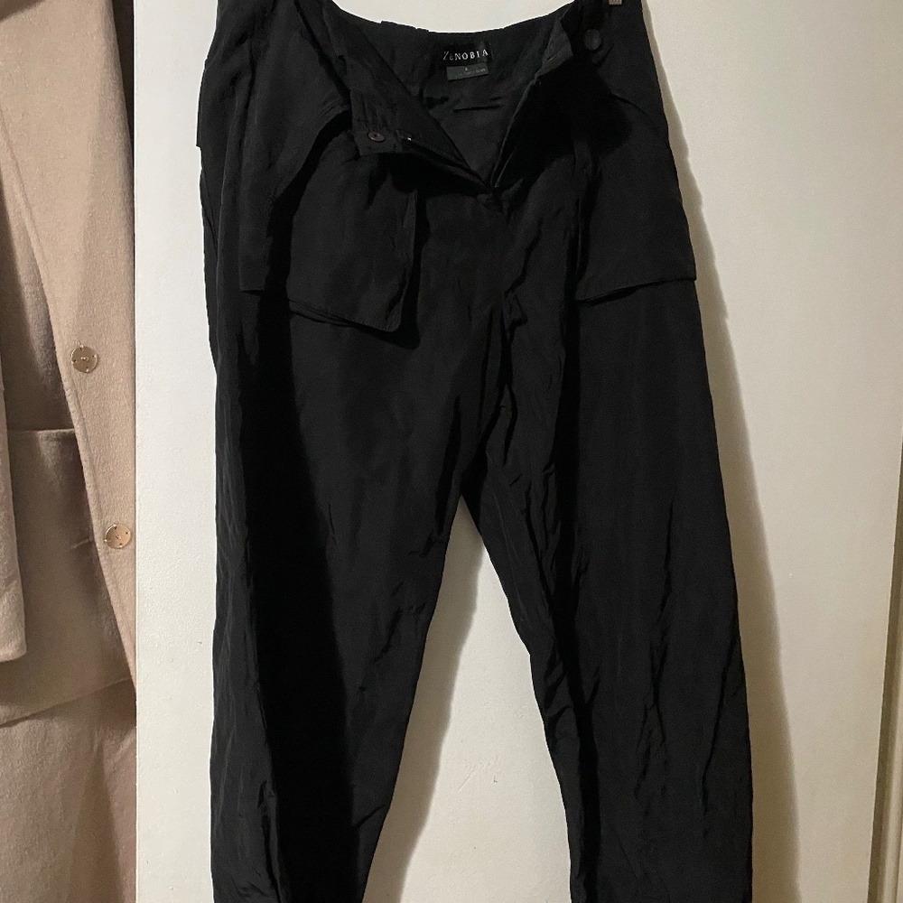 ZENOBIA made in Canada  black full length cargo pants
